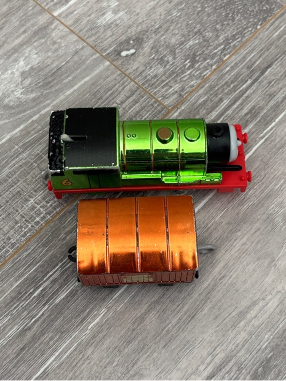 Metallic Motorized Trackmaster Percy and Tender - Thomas & Friends WORKS! - Picture 6 of 12